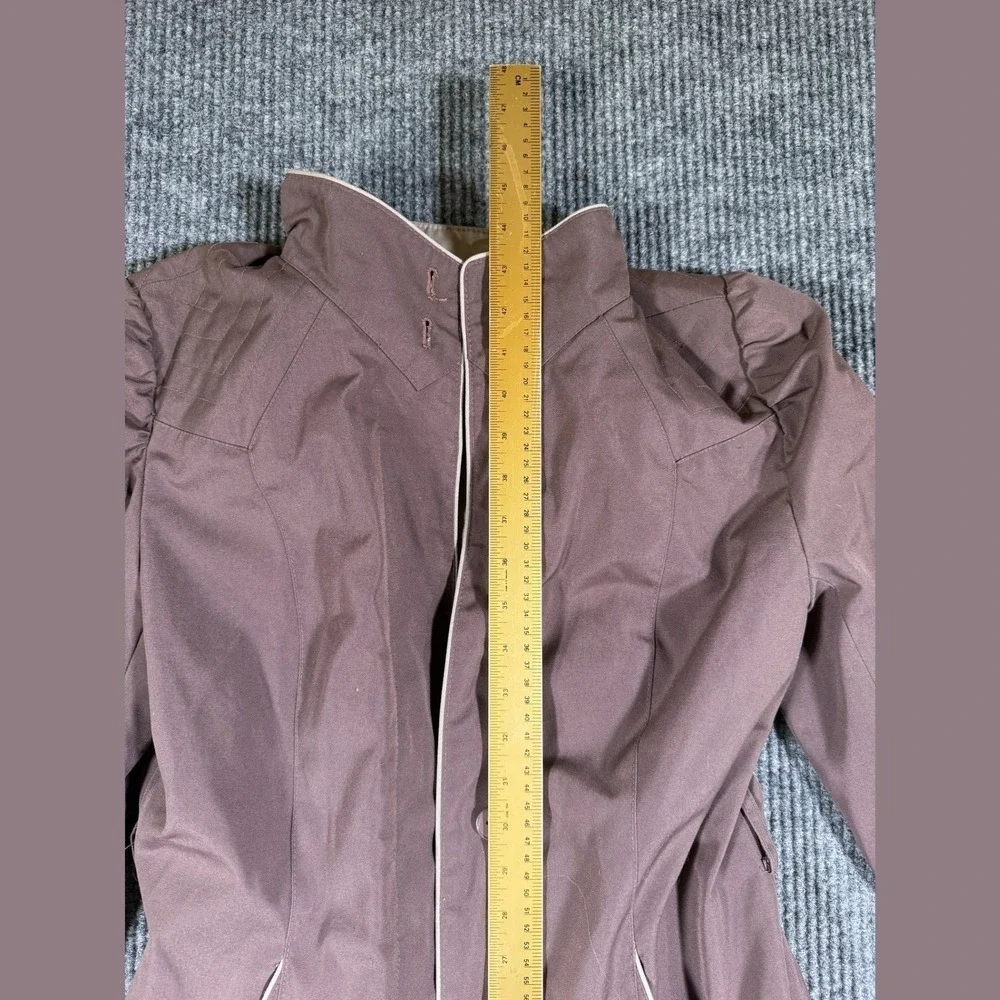 J. Gallery Womens Mauve Long Trench Coat Size 10/11 Lined Vintage Made in Korea